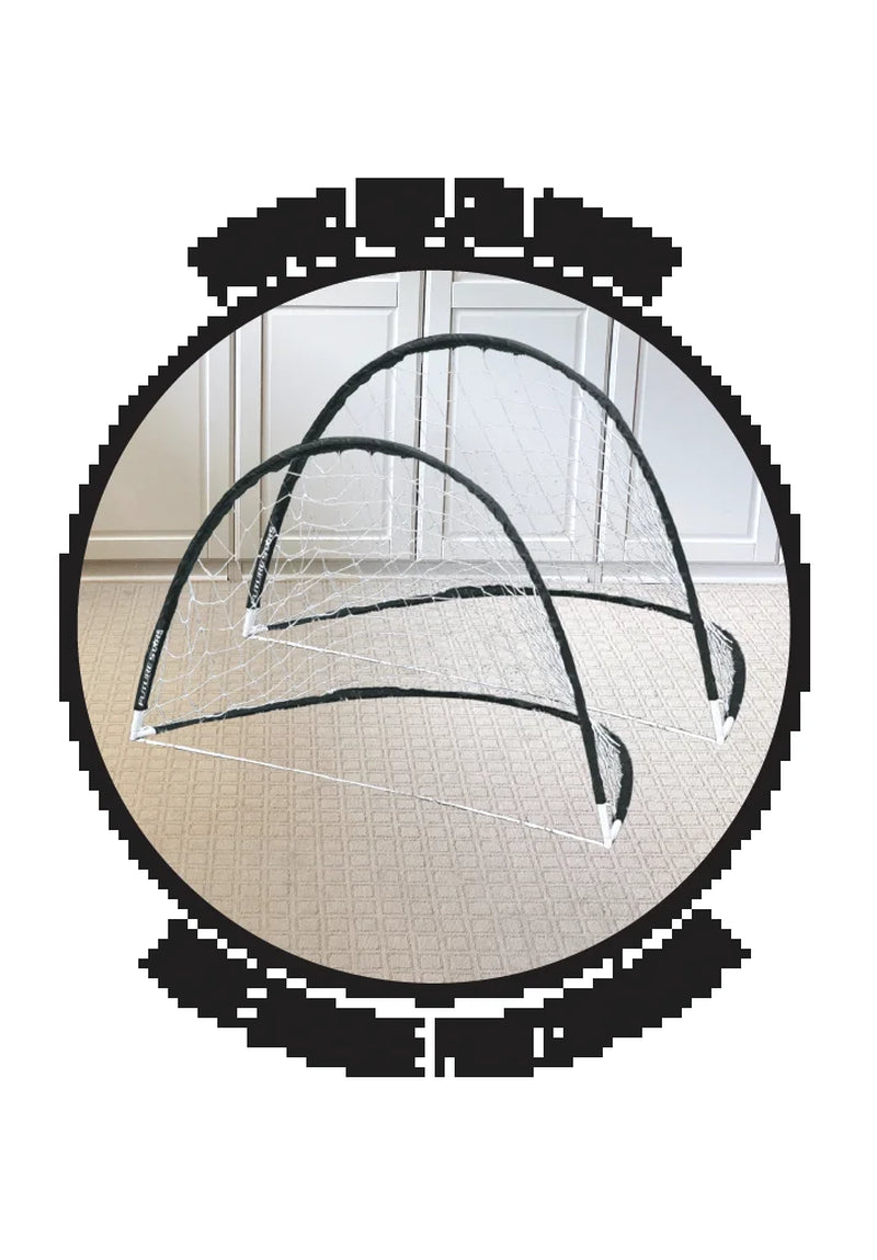 Set of 2 5Ft Portable Soccer Nets with Travel Bag. Quick and Easy Construction - Unisex