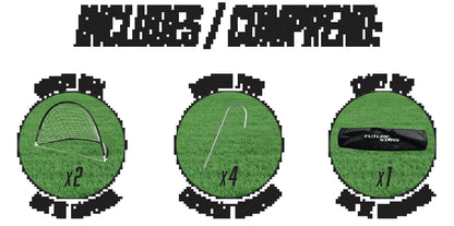 Set of 2 5Ft Portable Soccer Nets with Travel Bag. Quick and Easy Construction - Unisex